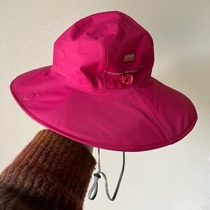 Outdoor Research Pink Wide Brimmed Nylon Hiking Hat w/ Reflector Strips Size Lar